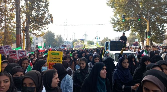 راهپیمایی 13 آبان در شهرستان خوی