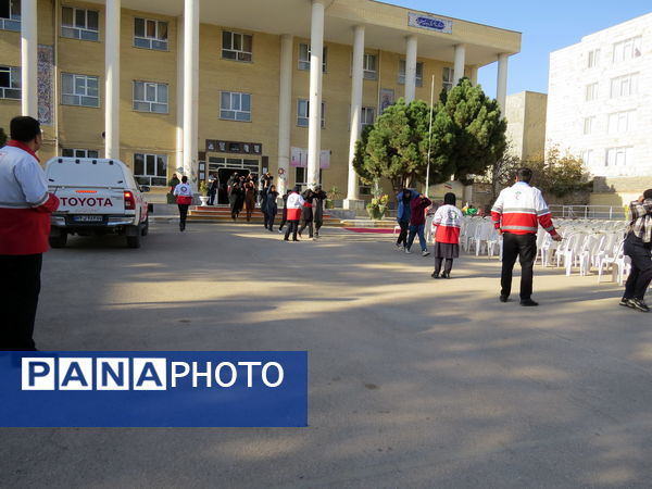 رزمایش دانش‌آموزی پدافند غیرعامل در شهرستان بجنورد 