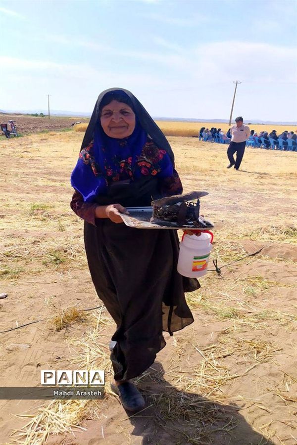 برگزاری جشن شکرگزاری برداشت گندم در روستای فیض آباد ،جلگه ماژان شهرستان خوسف
