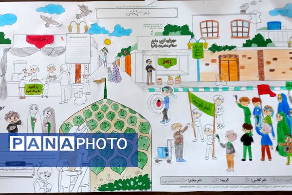 نمایش جلوه‌های ارادت فاطمی در روزنامه‌دیواری‌های مدرسه شهیدسرافراز اسلامشهر