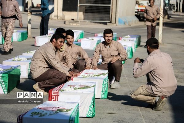 بازگشت پیکر پاک 44تن از شهدای جنگ تحمیلی از مرز شلمچه به میهن