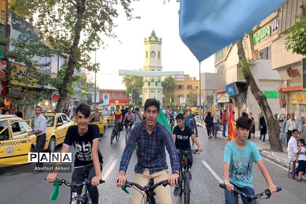 کاروان شادی دوچرخه‌سواری غدیر دانش‌آموزان در ساری