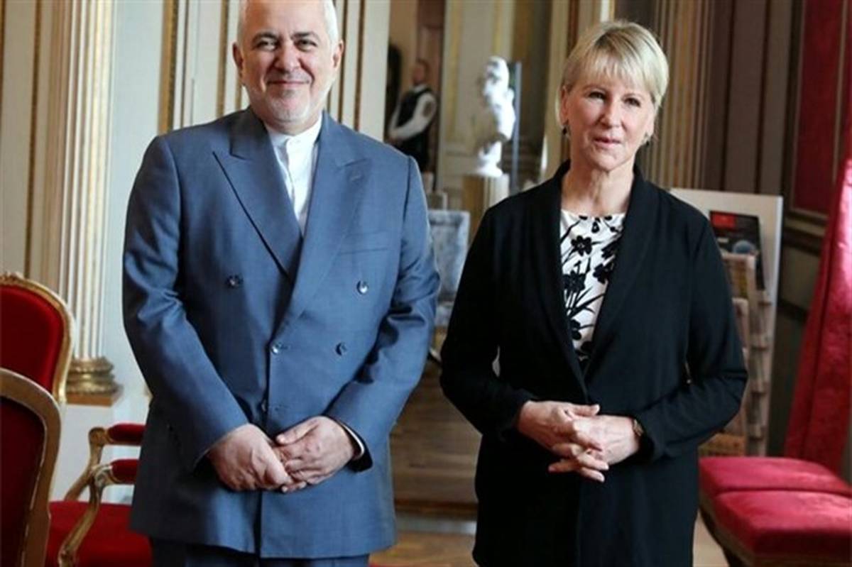دیدار ظریف با وزیر خارجه سوئد + تصویر