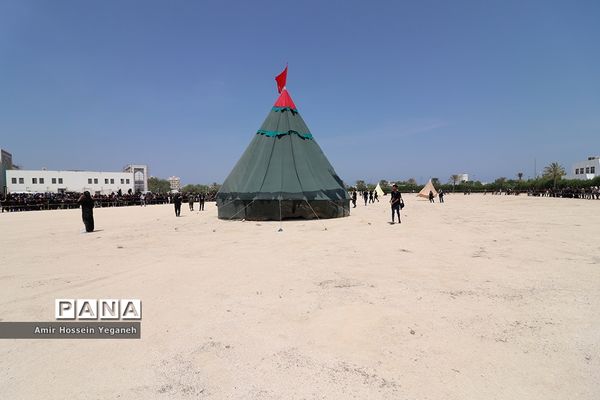 مراسم تعزیه و خیمه سوزان ظهر عاشورا در کیش