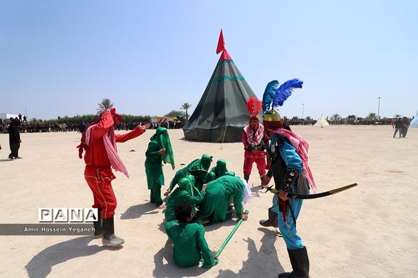 مراسم تعزیه و خیمه سوزان ظهر عاشورا در کیش