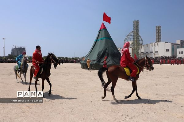 مراسم تعزیه و خیمه سوزان ظهر عاشورا در کیش