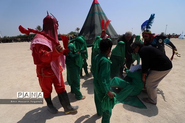 مراسم تعزیه و خیمه سوزان ظهر عاشورا در کیش