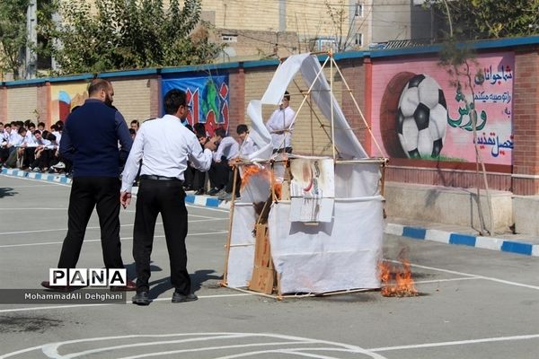 مانور پدافند غیرعامل در شهرستان بهارستان