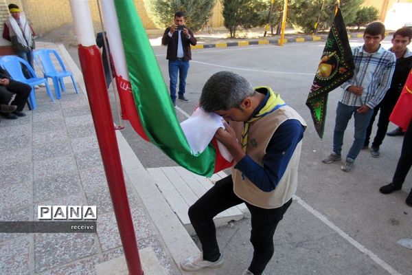 صبحگاه مشترک واحدهای بسیج دانش‌آموزی منطقه درودزن