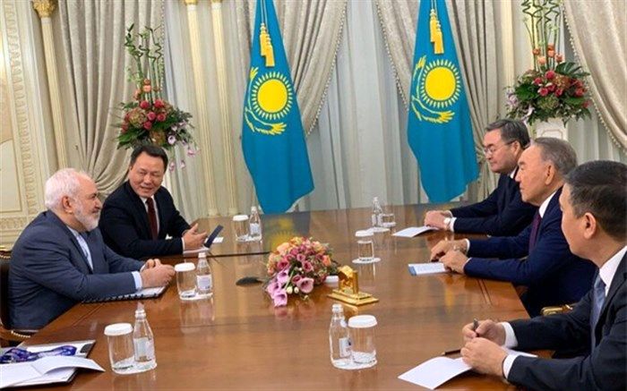 دیدار ظریف با رئیس‌جمهوری قزاقستان