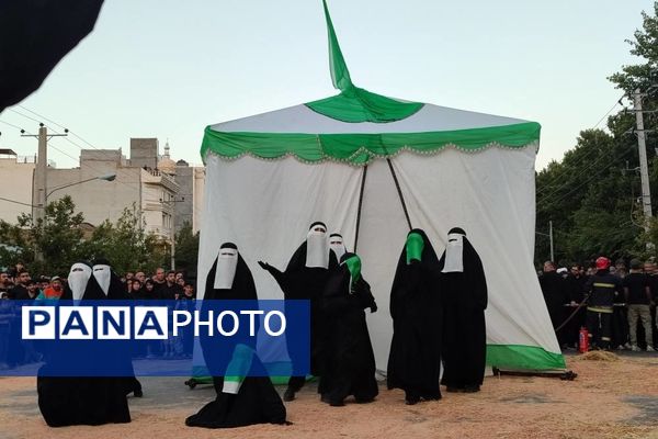 روضه مصور روز عاشورا همراه با مراسم خیمه‌سوزان در مشهد 