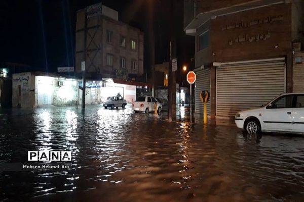 بارش شدید باران و آبگرفتی شهرها در خوزستان