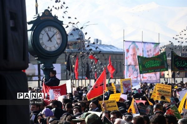 مراسم سوگواری شهادت سردار سلیمانی در همدان