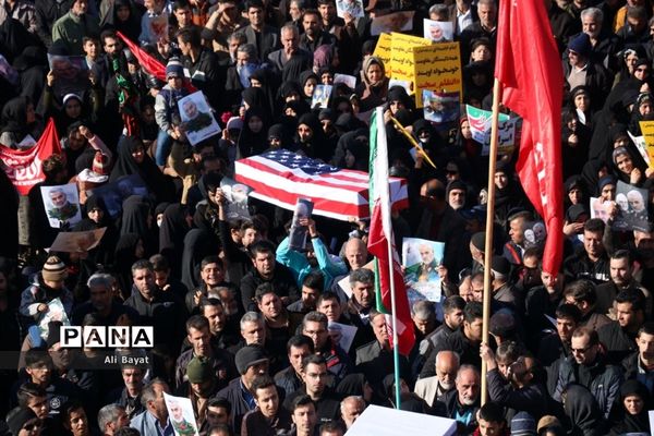 مراسم سوگواری شهادت سردار سلیمانی در همدان