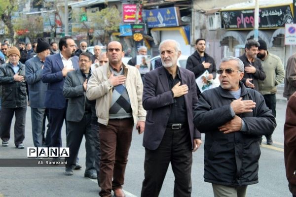 مراسم دسته روی ایام فاطمیه و هفتمین روز شهادت سردارسلیمانی در قائم شهر