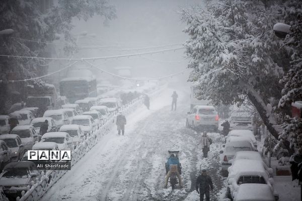 بارش برف زمستانی در تهران