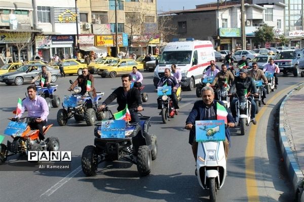 رژه موتورسواران در قائمشهر