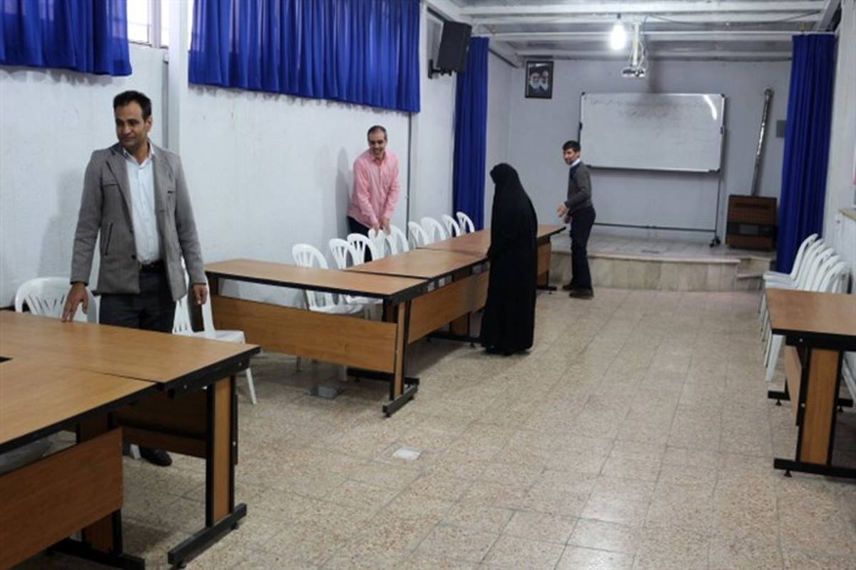 آماده سازی محل شعب اخذ رأی سازمان دانش آموزی قزوین