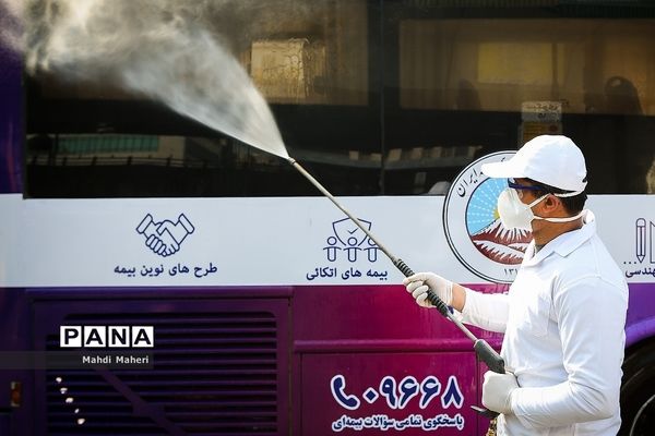 ضد عفونی معابر شهری تهران جهت پیشگیری از ویروس کرونا