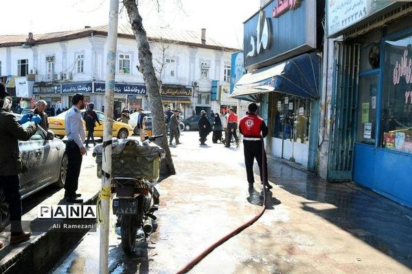 ضدعفونی معابر و اماکن شهری در قائم‌شهر