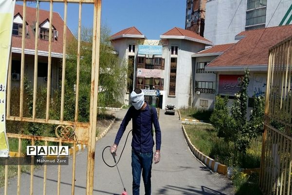 ضدعفونی سازمان دانش‌آموزی مازندران در پایان هفته نخست کاری
