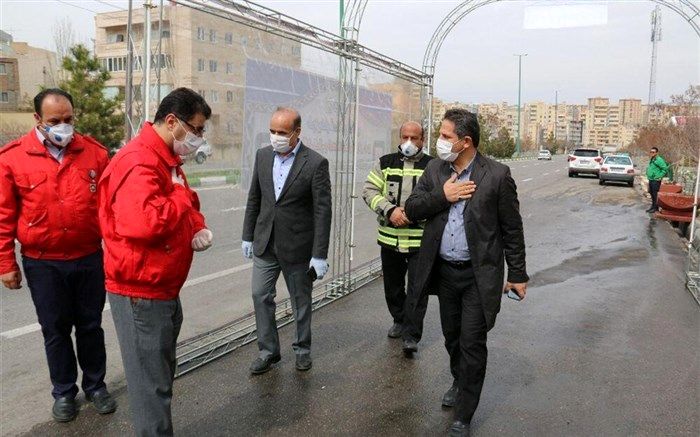تونل ضد عفونی خودروهای عمومی سازمان آتش‌نشانی تبریز رونمایی شد