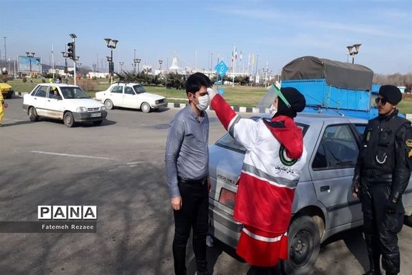 کنترل ورودی‌های شهر زنجان توسط نیروهای امدادی، حفاظتی، امنیتی و علوم پزشکی