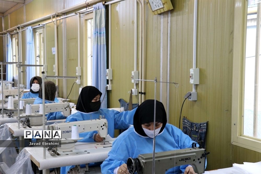 تولید ماسک در آموزشگاه ایثارگران ناحیه 4 مشهد