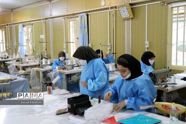 تولید ماسک در آموزشگاه ایثارگران ناحیه 4 مشهد