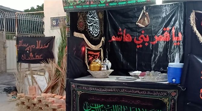 موکب نوجوانان پسر شهر حبیب‌آباد با نام حضرت رقیه(س)