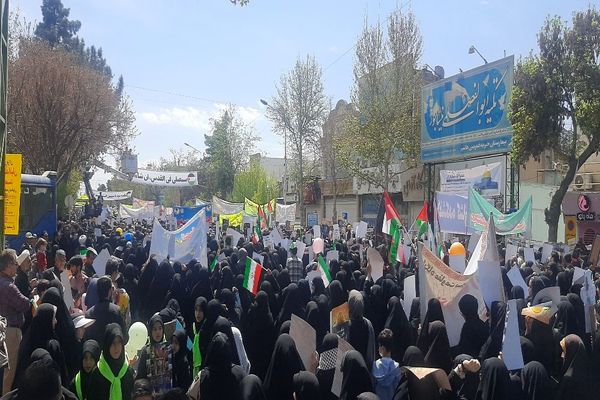 دفاع از مردم مظلوم فلسطین در راهپیمایی روز قدس نیشابور