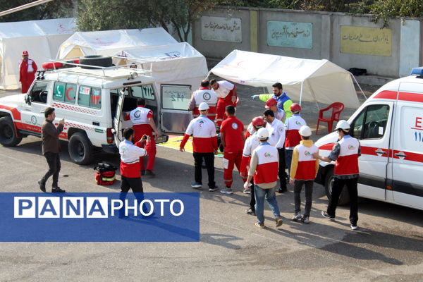 مانور سراسری زلزله و ایمنی مدارس در گلوگاه