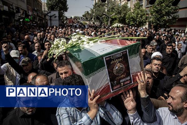 تشییع باشکوه پیکر شهدای اقتدار با حضور دانش‌آموزان رباط کریم در تهران