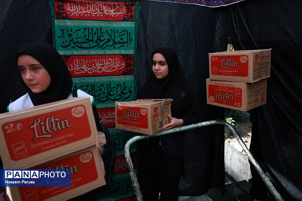 موکب «عشاق‌الحسین» سازمان دانش آموزی در راهپیمایی خانوادگی جاماندگان اربعین حسینی - تهران