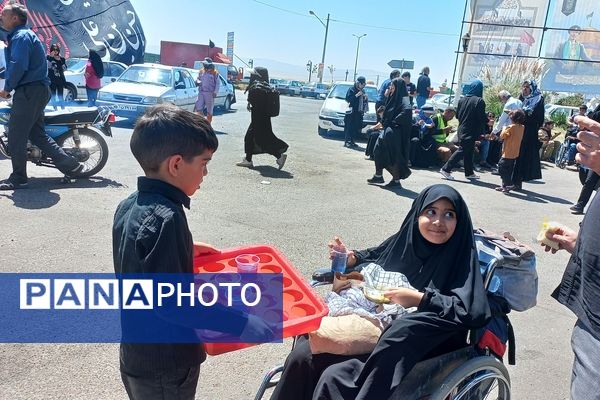 حضور زائران پیاده در جاده غدیر مشهد به نیشابور