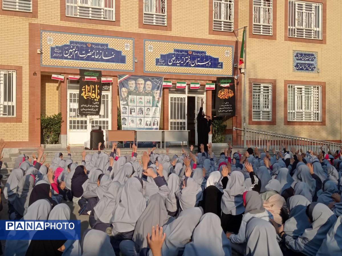 سوگواری شهادت حضرت فاطمه (س) در دبستان علی دهقانیان ۲ تبادکان