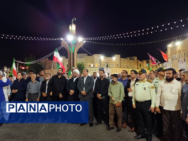 تجمع حماسی مردم بم در حمایت از اقتدار نیروهای مسلح جمهوری اسلامی 