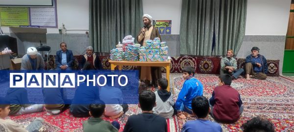 حضور ۷٠ دانش‌آموز  معتکف در مسجد امام رضا(ع)، رضا آباد شرقی شیروان