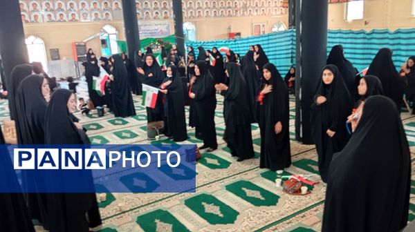 عزاداری دختران فاطمی شهر بن با محوریت حمایت از رهبری 