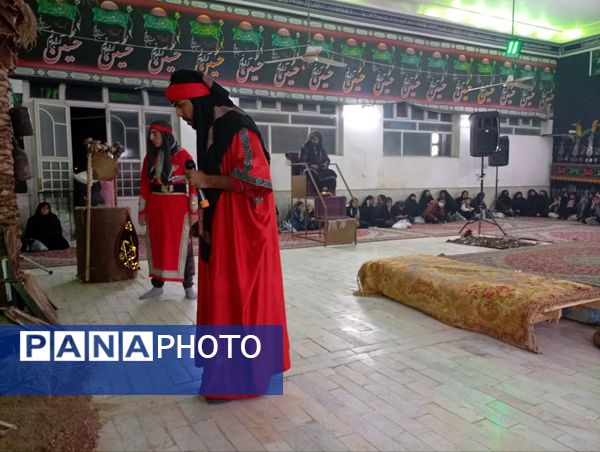 اجرای نمایش و شبیه خوانی دهه فاطمیه در تکیه ابوالفضلی روستای فدافن