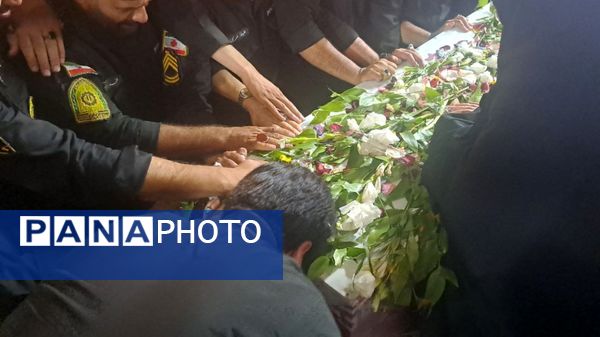 مراسم وداع با شهید امنیت هادی میرآبادی در مسجد جامع شهرستان نیشابور 