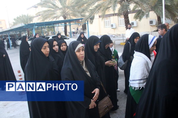 مراسم استقبال از شهید گمنام در اداره‌کل آموزش و پرورش استان بوشهر