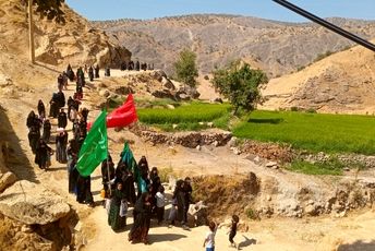 مراسم پیاده‌روی جاماندگان اربعین در روستای رفن 