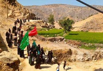 مراسم پیاده‌روی جاماندگان اربعین در روستای رفن 