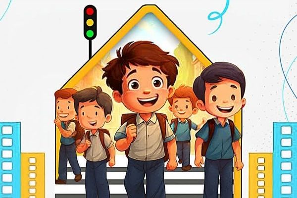 پیام پلیس به دانش‌آموزان: ایمنی در مسیر مدرسه با استفاده از پیاده‌رو و خط‌کشی