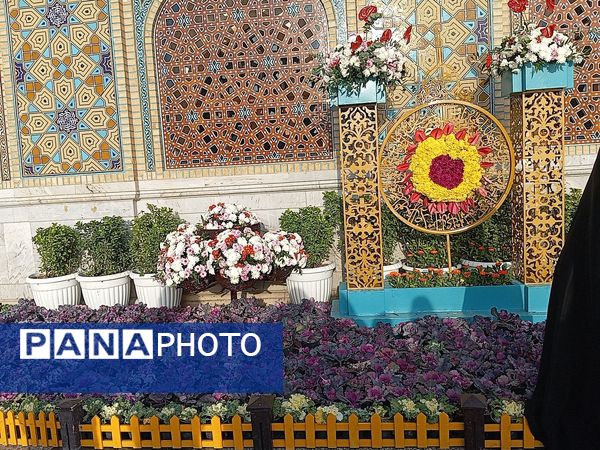گل آرایی و چراغانی حرم رضوی 
