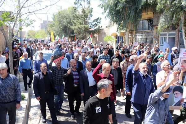 راهپیمایی روز قدس در شهر قنوات قم