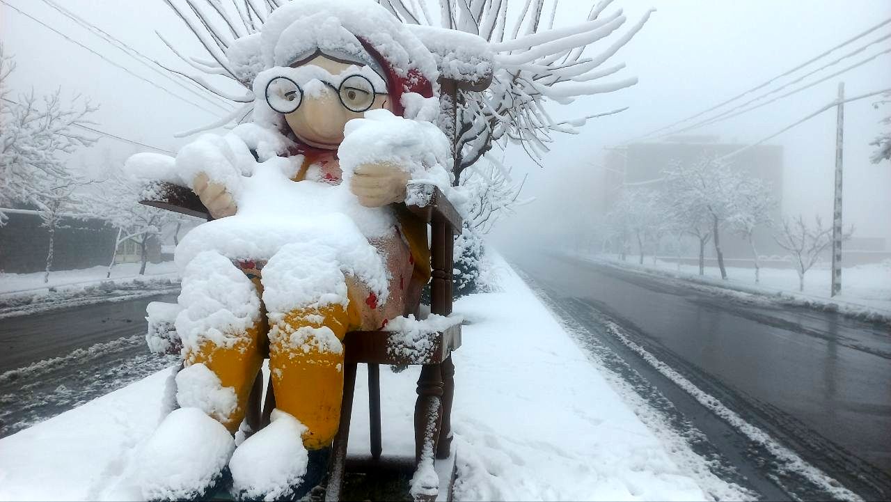 بارش برف در ارتفاعات شاندیز