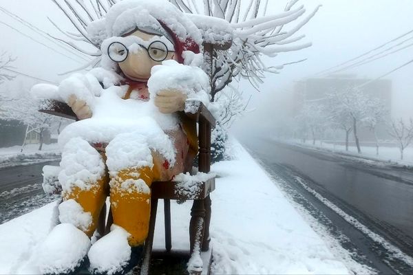 بارش برف در ارتفاعات شاندیز