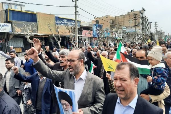 مردم صفادشت ملارد در حمایت از قدس شریف به خیابان‌ها آمدند